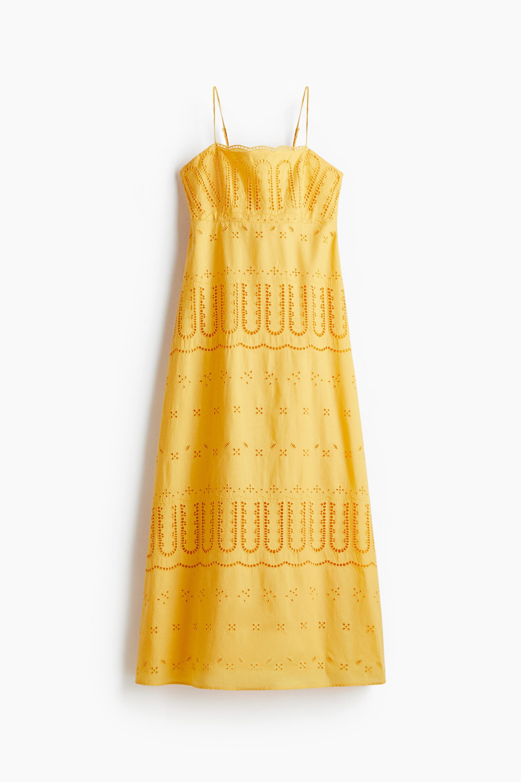 H & M - Strappy jurk met broderie anglaise - Geel H & M - Strappy jurk met broderie anglaise - Geel