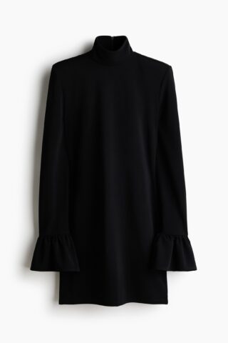 H & M - Glitterende jurk met schoudervullingen - Zwart