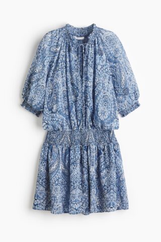 H & M - Oversized tuniekjurk - Blauw/Paisleydessin