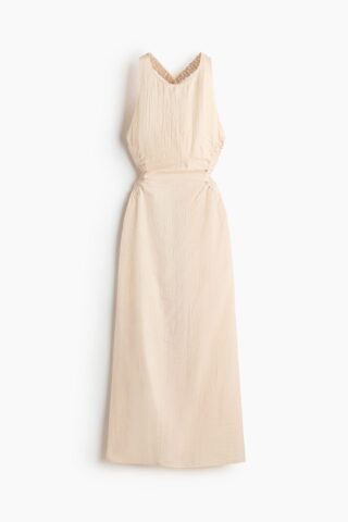 H & M - Maxi-jurk met onbedekte rug - Lichtbeige