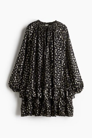H & M - Kanten jurk - Zwart/Luipaarddessin