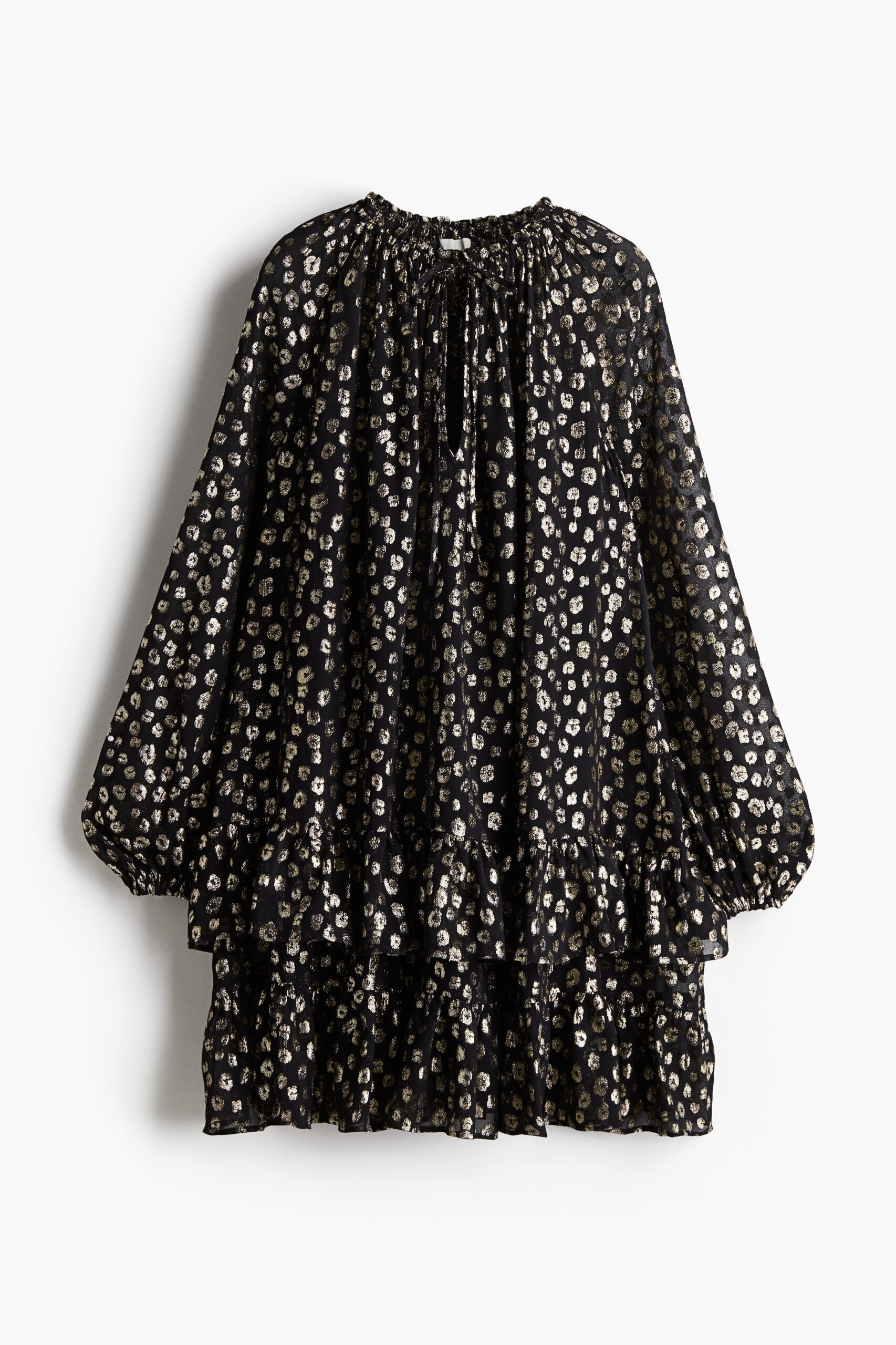 H & M - Kanten jurk - Zwart/Luipaarddessin H & M - Kanten jurk - Zwart/Luipaarddessin