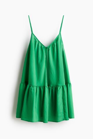 H & M - Strappy A-linejurk - Heldergroen