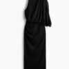 H & M - Gedrapeerde one-shoulderjurk - Zwart