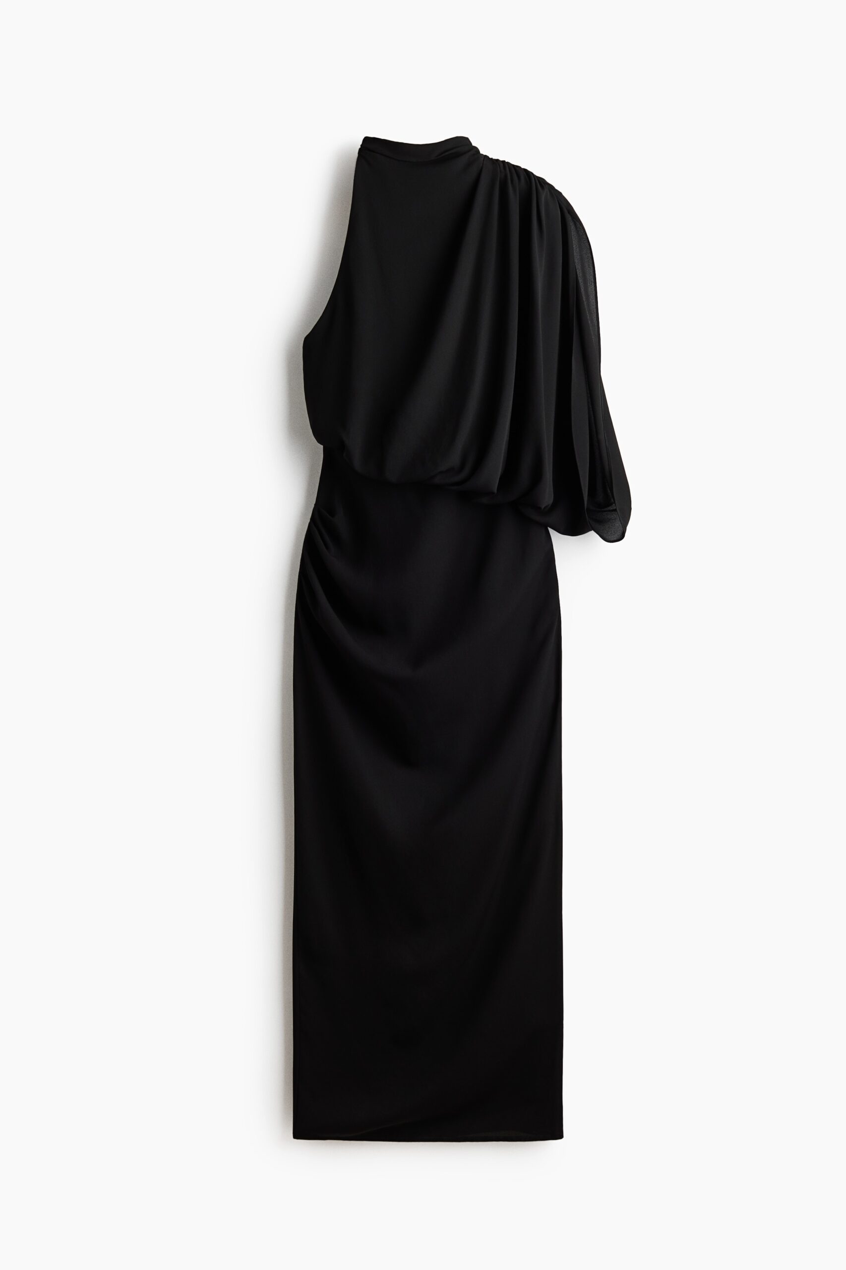 H & M - Gedrapeerde one-shoulderjurk - Zwart H & M - Gedrapeerde one-shoulderjurk - Zwart
