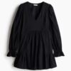 H & M - Katoenen tuniekjurk - Zwart