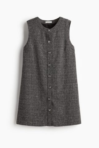 H & M - Shift-jurk - Zwart Gemêleerd