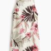 H & M - Strappy jurk van linnenmix - Wit/Bloemen