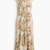 H & M - Open-backjurk met volants en bloemenprint - Roomwit/Bloemen