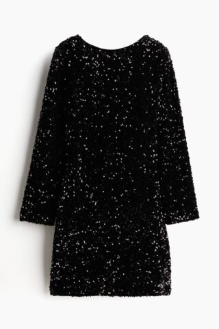 H & M - Deep-backjurk met pailletten - Zwart