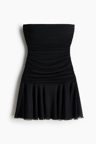 H & M - Geplooide bandeaujurk - Zwart