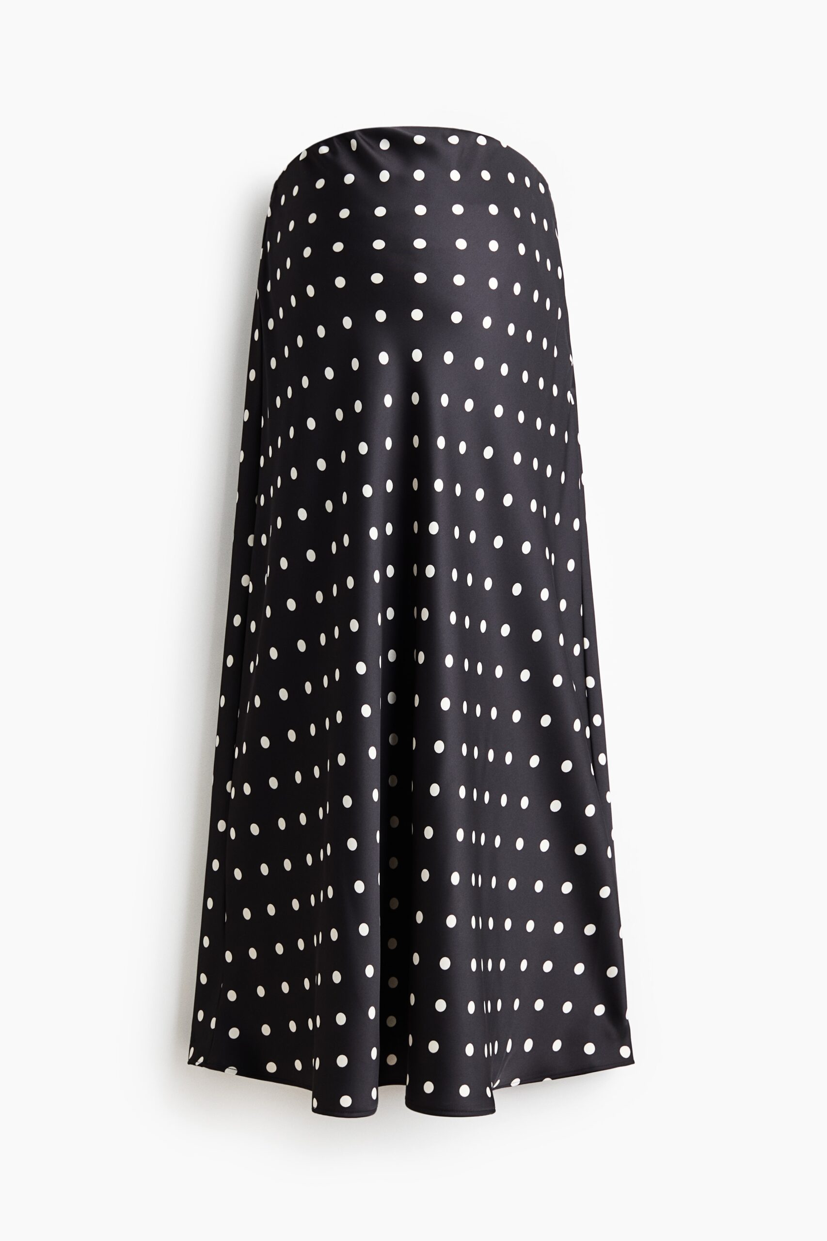 H & M - MAMA Satijnen slip-on rok - Zwart/Polkadot