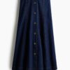 H & M - Denim A-linerok - Donker Denimblauw