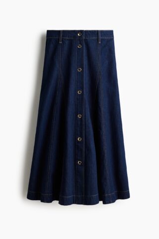 H & M - Denim A-linerok - Donker Denimblauw