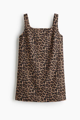 H & M - Shift-jurk - Beige/Luipaarddessin