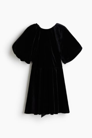H & M - Jurk met ballonmouwen - Zwart