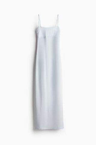 H & M - Maxi-jurk met strikbandjes - Bleekblauw