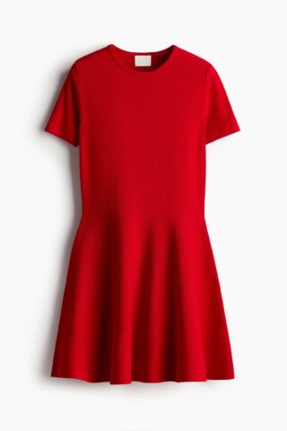 H & M - Jurk met uitlopende rok - Rood