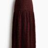 H & M - MAMA Midirok van structuurtricot - Roestbruin