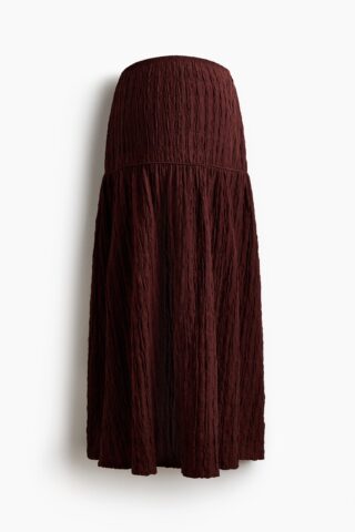 H & M - MAMA Midirok van structuurtricot - Roestbruin
