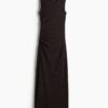 H & M - Gedrapeerde maxi-jurk - Donkerbruin