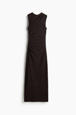 H & M - Gedrapeerde maxi-jurk - Donkerbruin