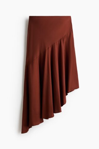 H & M - Asymmetrische rok van viscose - Roestbruin