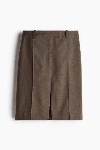 H & M - Rok van linnenmix - Donkerbruin