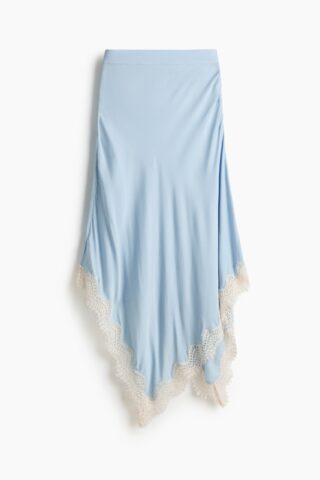 H & M - Asymmetrische rok van viscose - Lichtblauw