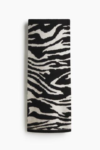H & M - Jacquardgebreide rok - Zwart/Zebradessin