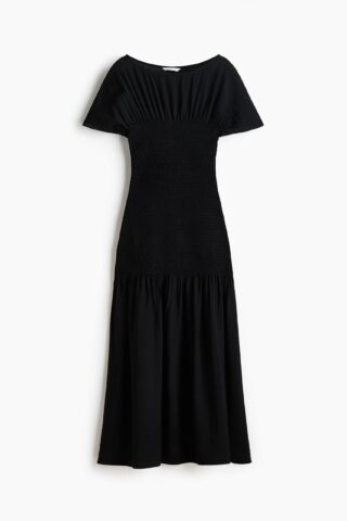H & M - Jurk met smokwerk - Zwart