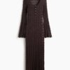 H & M - Jurk met gehaakte look - Donkerbruin