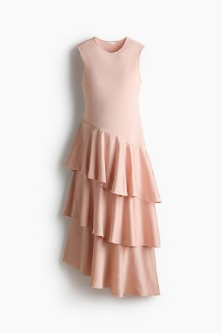 H & M - MAMA Jurk van Punta di Roma met satijnen rok - Poederroze