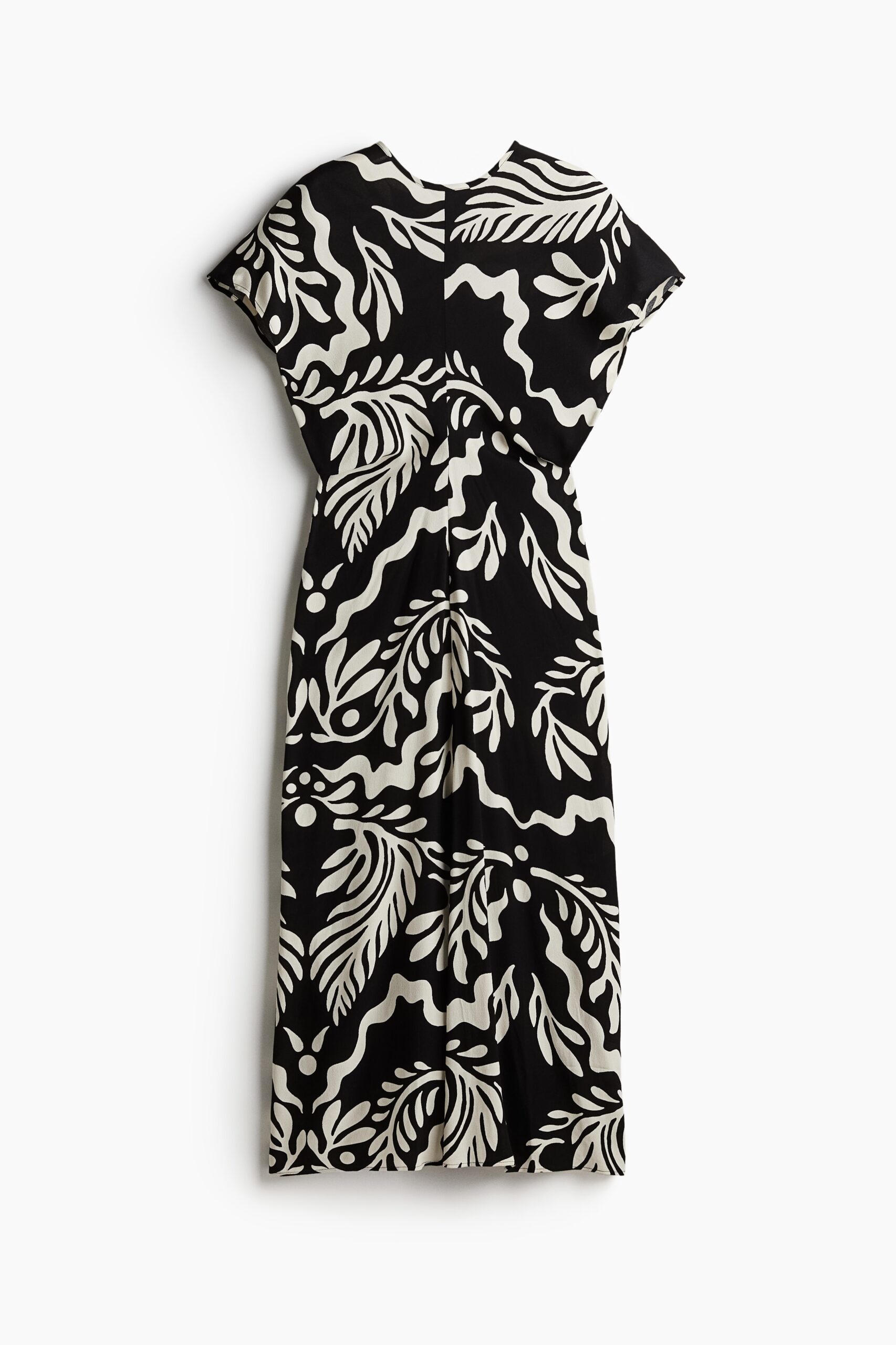 H & M - Getailleerde jurk - Zwart/Wit Dessin