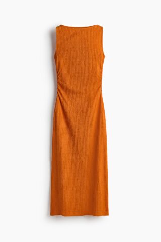 H & M - Crinklejurk met boothals - Oranje