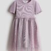 H & M - Jurk met tulen rok - Dusty Paars