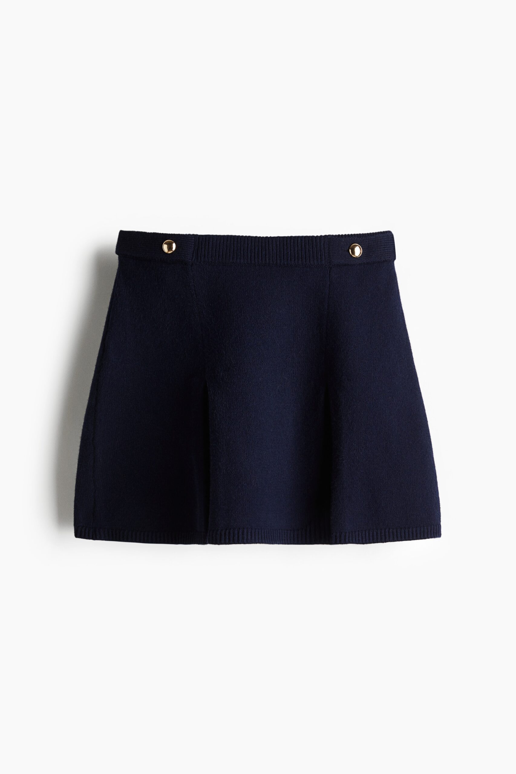 H & M - Gebreide A-line minirok - Marineblauw