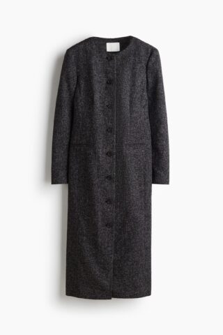 H & M - Halflange blazerjurk - Zwart Gemêleerd