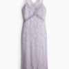 H & M - Jacquardgeweven jurk met kant - Lila