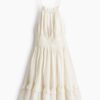 H & M - Jurk van linnenmix met flared rok - Lichtbeige