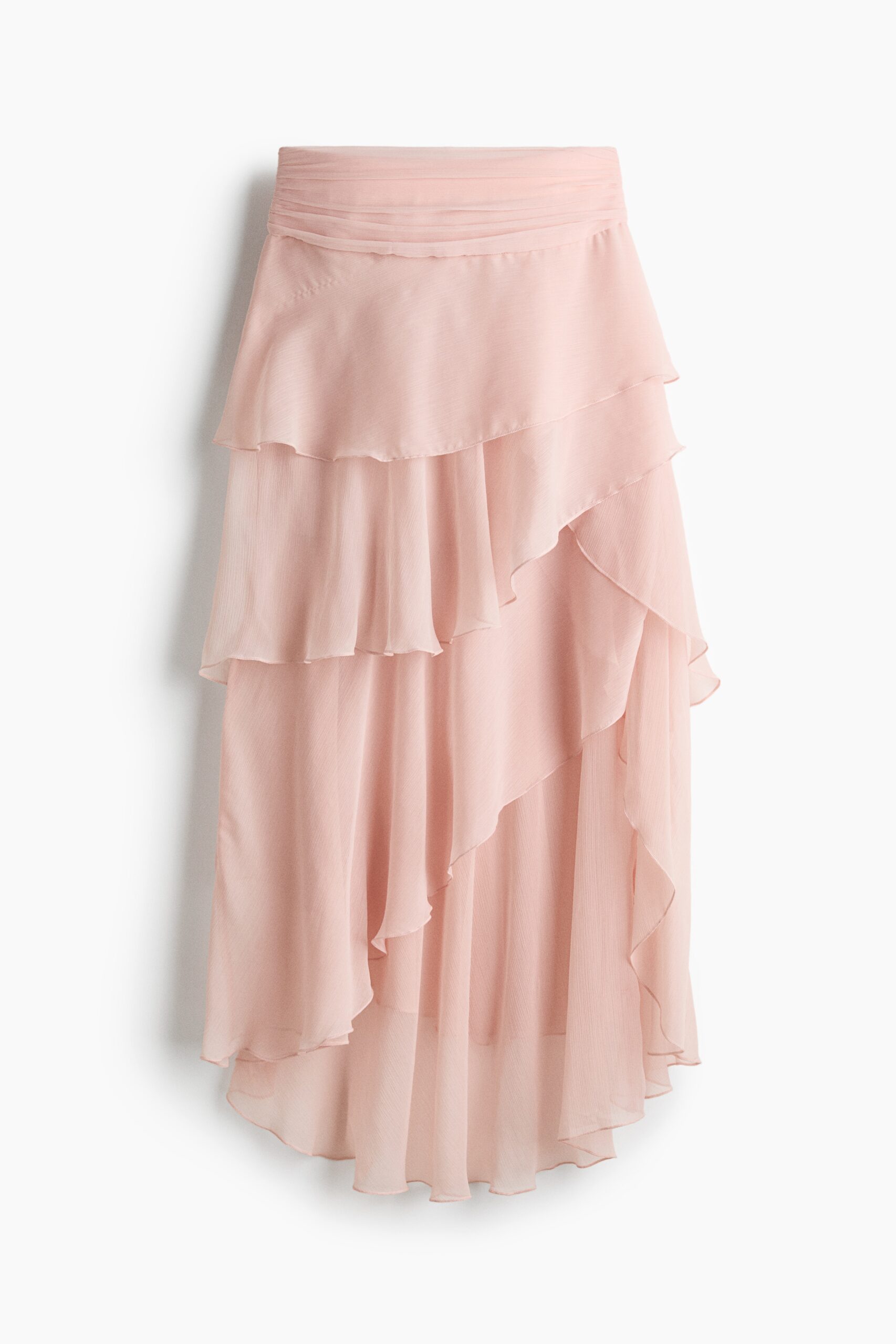 H & M - Volantrok van chiffon - Lichtroze