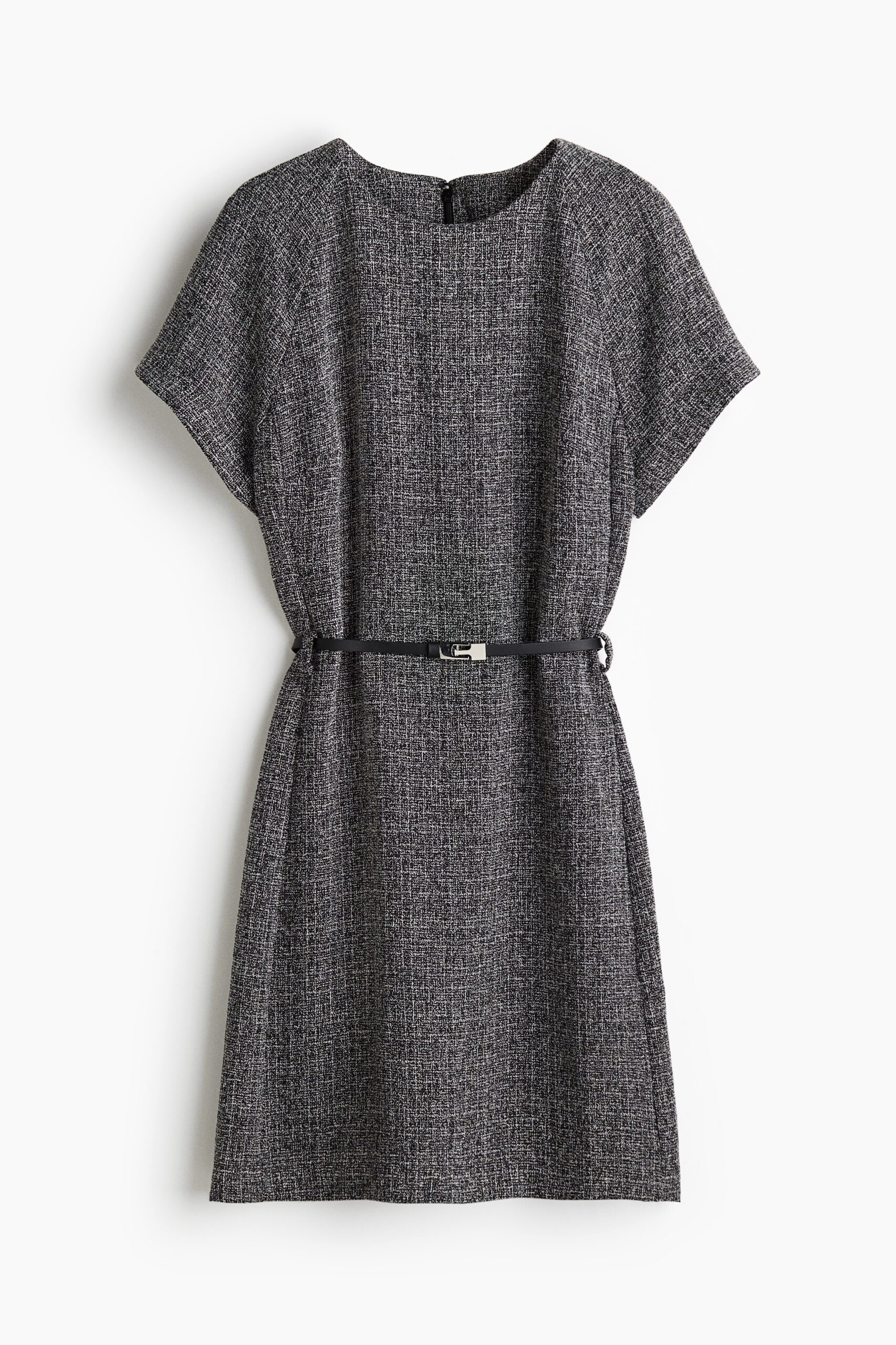 H & M - Jurk met ceintuur - Zwart Gemêleerd H & M - Jurk met ceintuur - Zwart Gemêleerd