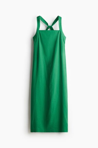 H & M - Jurk van linnenmix - Groen