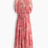 H & M - Chiffon jurk met capemouwen - Roze/Bloemen