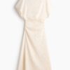 H & M - Gedrapeerde maxi-jurk - Roomwit