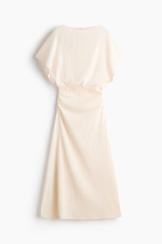 H & M - Gedrapeerde maxi-jurk - Roomwit