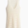 H & M - Ajourgebreide strandjurk - Roomwit