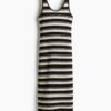 H & M - Ribgebreide jurk - Zwart/Gestreept