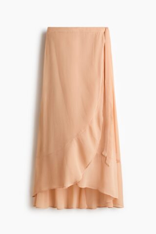 H & M - Overslagrok met volant - Dusty Lichtoranje