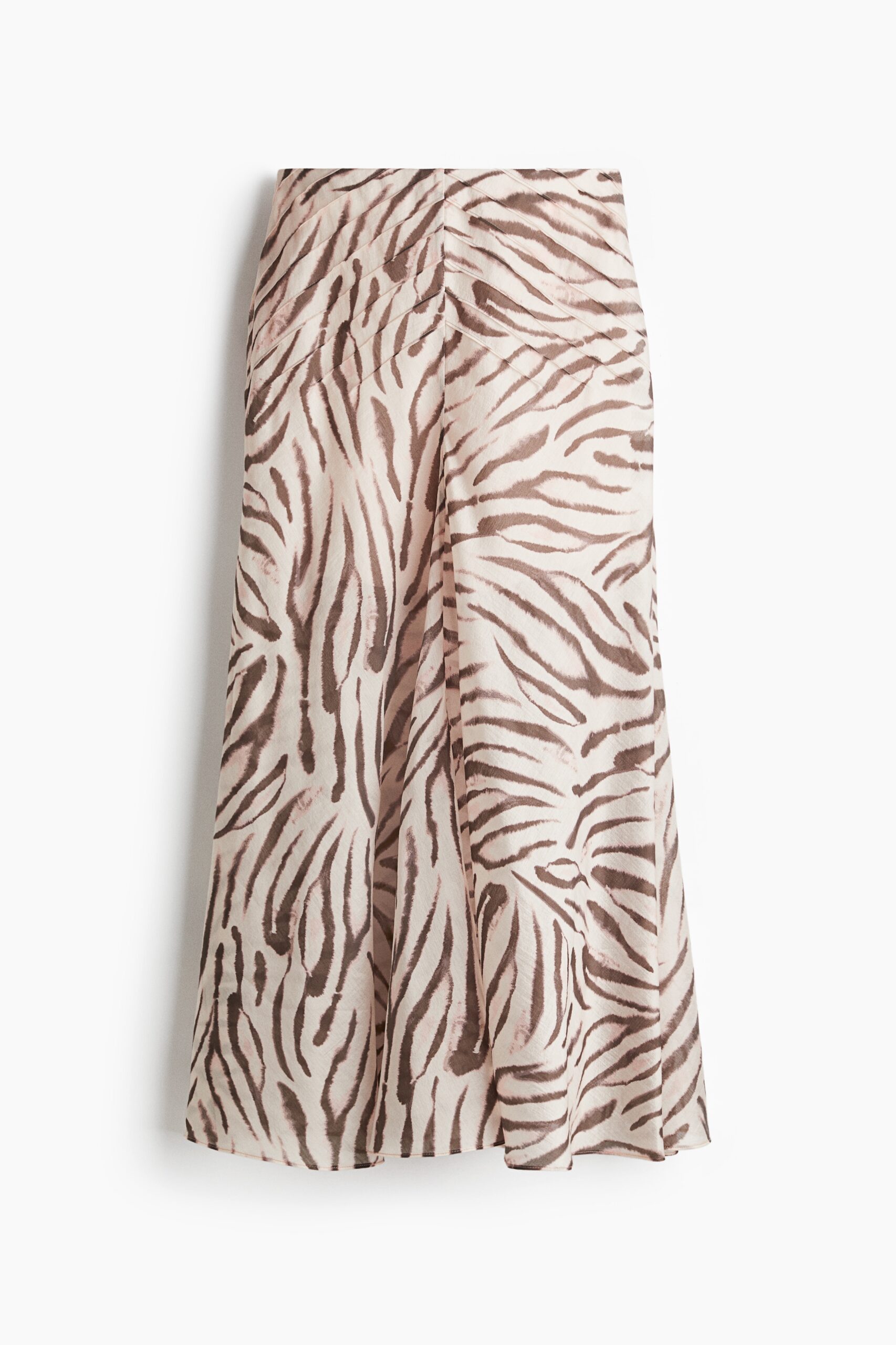 H & M - Rok met platte plooitjes - Lichtbeige/Zebradessin H & M - Rok met platte plooitjes - Lichtbeige/Zebradessin